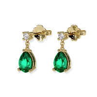 0.73 Ct.Tw. Emerald Earrings, 18K Yellow Gold 3