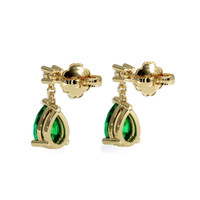 0.73 Ct.Tw. Emerald Earrings, 18K Yellow Gold 4