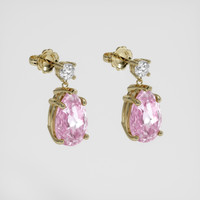 <span>5.20</span>&nbsp;<span class="tooltip-light">Ct.Tw.<span class="tooltiptext">Total Carat Weight</span></span> Purplish Pink Kunzite Earrings, 18K Yellow Gold 3