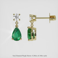 <span>0.87</span> <span class="tooltip-light">Ct.Tw.<span class="tooltiptext">Total Carat Weight</span></span> Emerald Earrings, 18K Yellow Gold 2