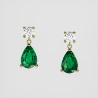 <span>0.77</span>&nbsp;<span class="tooltip-light">Ct.Tw.<span class="tooltiptext">Total Carat Weight</span></span> Emerald Earrings, 18K Yellow Gold 1