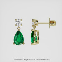 <span>0.77</span>&nbsp;<span class="tooltip-light">Ct.Tw.<span class="tooltiptext">Total Carat Weight</span></span> Emerald Earrings, 18K Yellow Gold 2