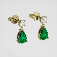 <span>0.77</span> <span class="tooltip-light">Ct.Tw.<span class="tooltiptext">Total Carat Weight</span></span> Emerald Earrings, 18K Yellow Gold 3