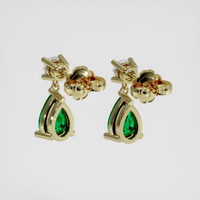 <span>0.77</span>&nbsp;<span class="tooltip-light">Ct.Tw.<span class="tooltiptext">Total Carat Weight</span></span> Emerald Earrings, 18K Yellow Gold 4
