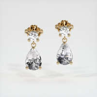 <span>1.66</span>&nbsp;<span class="tooltip-light">Ct.Tw.<span class="tooltiptext">Total Carat Weight</span></span> Sapphire Earrings, 18K Yellow Gold 1