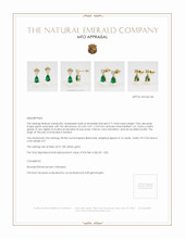 Accent Stones Emerald Earrings 0.71 Ct.Tw.Total Carat Weight, 18K Yellow Gold Appraisal