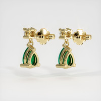 Accent Stones Emerald Earrings 0.71 Ct.Tw.Total Carat Weight, 18K Yellow Gold Preview