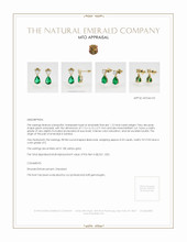 Accent Stones Emerald Earrings 1.12 Ct.Tw.Total Carat Weight, 18K Yellow Gold Appraisal
