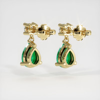 Accent Stones Emerald Earrings 1.12 Ct.Tw.Total Carat Weight, 18K Yellow Gold Preview