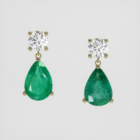 <span>1.55</span> <span class="tooltip-light">Ct.Tw.<span class="tooltiptext">Total Carat Weight</span></span> Emerald Earrings, 18K Yellow Gold 1