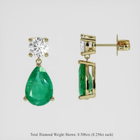 <span>1.55</span>&nbsp;<span class="tooltip-light">Ct.Tw.<span class="tooltiptext">Total Carat Weight</span></span> Emerald Earrings, 18K Yellow Gold 2