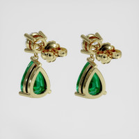 <span>1.55</span>&nbsp;<span class="tooltip-light">Ct.Tw.<span class="tooltiptext">Total Carat Weight</span></span> Emerald Earrings, 18K Yellow Gold 4