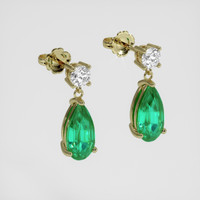 <span>1.62</span>&nbsp;<span class="tooltip-light">Ct.Tw.<span class="tooltiptext">Total Carat Weight</span></span> Emerald Earrings, 18K Yellow Gold 3