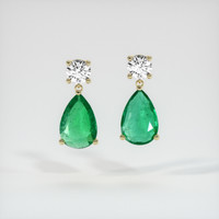 1.69 Ct.Tw. Emerald Earrings, 18K Yellow Gold 1