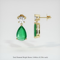 <span>1.69</span>&nbsp;<span class="tooltip-light">Ct.Tw.<span class="tooltiptext">Total Carat Weight</span></span> Emerald Earrings, 18K Yellow Gold 2