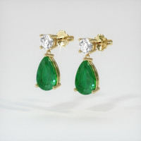 1.69 Ct.Tw. Emerald Earrings, 18K Yellow Gold 3