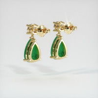 <span>1.69</span>&nbsp;<span class="tooltip-light">Ct.Tw.<span class="tooltiptext">Total Carat Weight</span></span> Emerald Earrings, 18K Yellow Gold 4