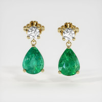 Emerald Earrings 2.26 Ct.Tw.Total Carat Weight, 18K Yellow Gold Preview