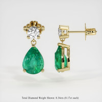 Emerald Earrings 2.26 Ct.Tw.Total Carat Weight, 18K Yellow Gold Preview