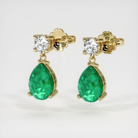 Emerald Earrings 2.26 Ct.Tw.Total Carat Weight, 18K Yellow Gold Preview