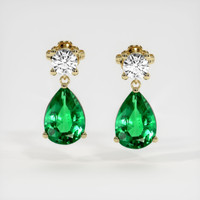 Emerald Earrings 3.02 Ct.Tw.Total Carat Weight 18K Yellow Gold Preview