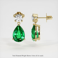 Emerald Earrings 3.02 Ct.Tw.Total Carat Weight 18K Yellow Gold Preview