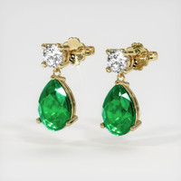 Emerald Earrings 3.02 Ct.Tw.Total Carat Weight 18K Yellow Gold Preview