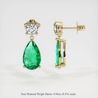 <span>2.86</span>&nbsp;<span class="tooltip-light">Ct.Tw.<span class="tooltiptext">Total Carat Weight</span></span> Emerald Earrings, 18K Yellow Gold 2