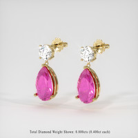 4.08 Ct.Tw. Pink Sapphire Earrings, 18K Yellow Gold 3