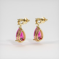 4.08 Ct.Tw. Pink Sapphire Earrings, 18K Yellow Gold 4