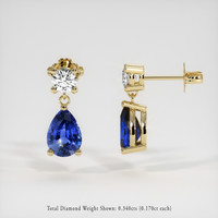 <span>1.68</span>&nbsp;<span class="tooltip-light">Ct.Tw.<span class="tooltiptext">Total Carat Weight</span></span> Sapphire Earrings, 18K Yellow Gold 2