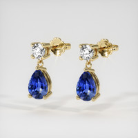 <span>1.68</span>&nbsp;<span class="tooltip-light">Ct.Tw.<span class="tooltiptext">Total Carat Weight</span></span> Sapphire Earrings, 18K Yellow Gold 3