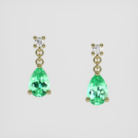 <span>0.73</span>&nbsp;<span class="tooltip-light">Ct.Tw.<span class="tooltiptext">Total Carat Weight</span></span> Emerald Earrings, 18K Yellow Gold 1