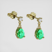 <span>0.73</span>&nbsp;<span class="tooltip-light">Ct.Tw.<span class="tooltiptext">Total Carat Weight</span></span> Emerald Earrings, 18K Yellow Gold 3