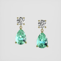 <span>1.33</span>&nbsp;<span class="tooltip-light">Ct.Tw.<span class="tooltiptext">Total Carat Weight</span></span> Emerald Earrings, 18K Yellow Gold 1