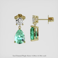 <span>1.33</span>&nbsp;<span class="tooltip-light">Ct.Tw.<span class="tooltiptext">Total Carat Weight</span></span> Emerald Earrings, 18K Yellow Gold 2