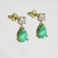 <span>1.33</span>&nbsp;<span class="tooltip-light">Ct.Tw.<span class="tooltiptext">Total Carat Weight</span></span> Emerald Earrings, 18K Yellow Gold 3