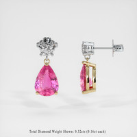 <span>2.22</span>&nbsp;<span class="tooltip-light">Ct.Tw.<span class="tooltiptext">Total Carat Weight</span></span> Sapphire Earrings, 14K Yellow & White 2