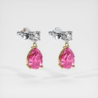 <span>2.22</span>&nbsp;<span class="tooltip-light">Ct.Tw.<span class="tooltiptext">Total Carat Weight</span></span> Sapphire Earrings, 14K Yellow & White 3