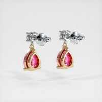 <span>2.22</span>&nbsp;<span class="tooltip-light">Ct.Tw.<span class="tooltiptext">Total Carat Weight</span></span> Sapphire Earrings, 14K Yellow & White 4