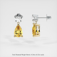 <span>3.23</span>&nbsp;<span class="tooltip-light">Ct.Tw.<span class="tooltiptext">Total Carat Weight</span></span> Sapphire Earrings, 14K Yellow & White 2