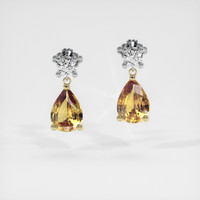 <span>2.79</span>&nbsp;<span class="tooltip-light">Ct.Tw.<span class="tooltiptext">Total Carat Weight</span></span> Sapphire Earrings, 14K Yellow & White 1