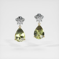 <span>3.20</span>&nbsp;<span class="tooltip-light">Ct.Tw.<span class="tooltiptext">Total Carat Weight</span></span> Sapphire Earrings, 14K Yellow & White 1