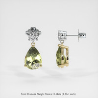 <span>3.20</span>&nbsp;<span class="tooltip-light">Ct.Tw.<span class="tooltiptext">Total Carat Weight</span></span> Sapphire Earrings, 14K Yellow & White 2