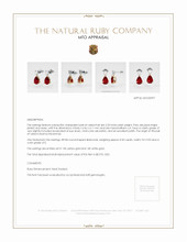 Ruby Earrings 2.25 Ct.Tw.Total Carat Weight 14K Yellow White Appraisal