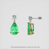 <span>4.00</span>&nbsp;<span class="tooltip-light">Ct.Tw.<span class="tooltiptext">Total Carat Weight</span></span> Emerald Earrings, 18K Yellow & White 2
