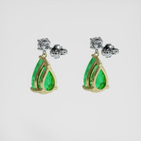 <span>4.00</span>&nbsp;<span class="tooltip-light">Ct.Tw.<span class="tooltiptext">Total Carat Weight</span></span> Emerald Earrings, 18K Yellow & White 4
