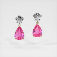 <span>2.22</span>&nbsp;<span class="tooltip-light">Ct.Tw.<span class="tooltiptext">Total Carat Weight</span></span> Sapphire Earrings, 18K Yellow & White 1