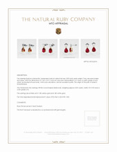 Ruby Earrings 2.89 Ct.Tw.Total Carat Weight, 18K Yellow White Appraisal