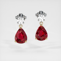 Ruby Earrings 2.89 Ct.Tw.Total Carat Weight, 18K Yellow White Preview